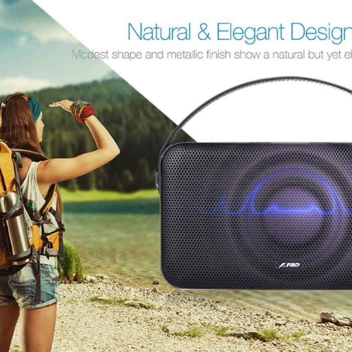F&D Wireless Portable Bluetooth Speaker W19 12W Black