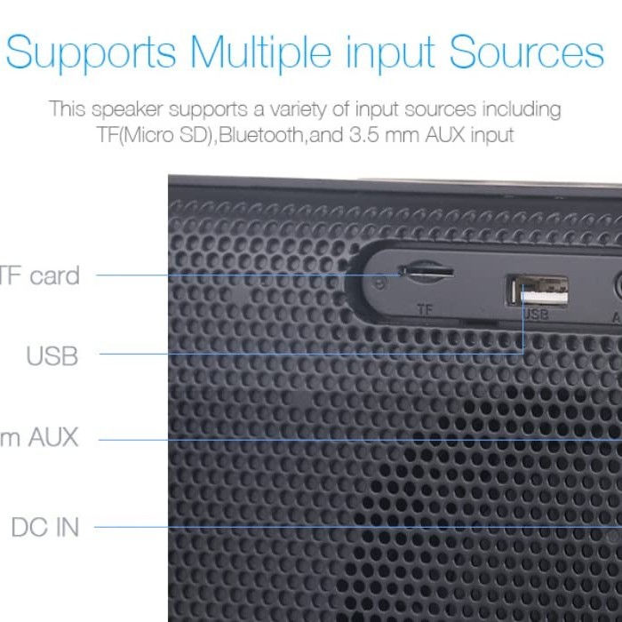 F&D Wireless Portable Bluetooth Speaker W19 12W Black