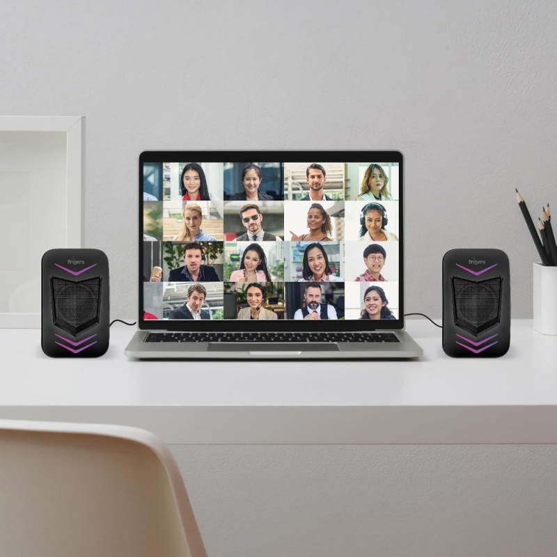 FINGERS RGB-FunBeats USB Multimedia Speaker 2.0 Channel Powerful Bass Midnight Black
