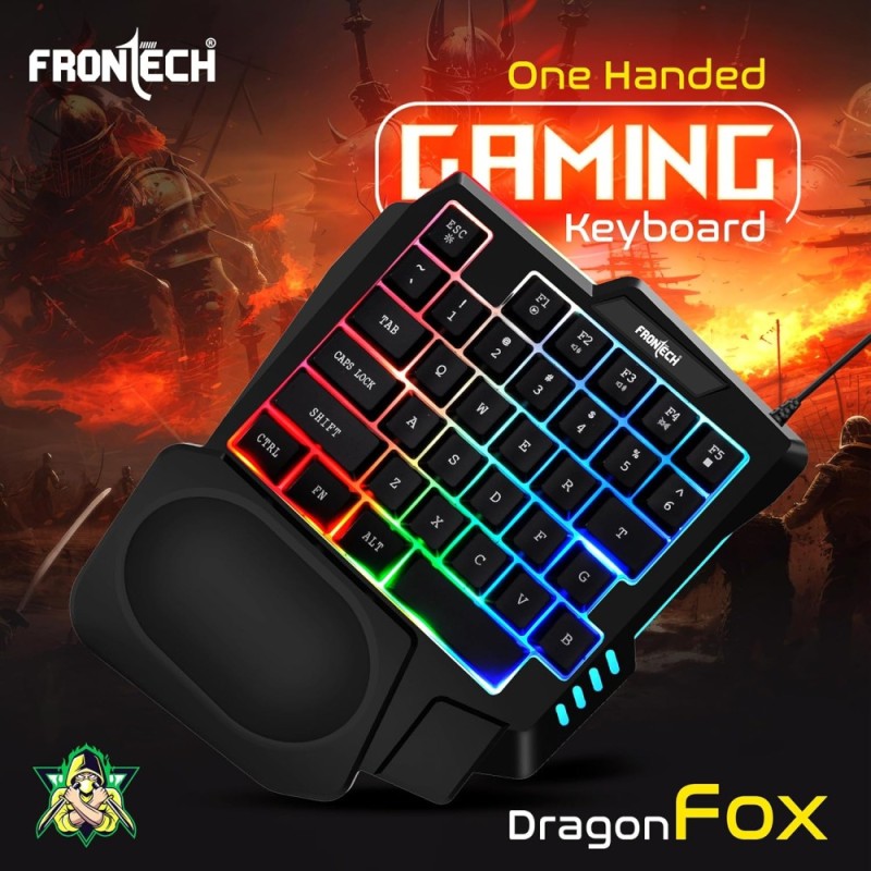 FRONTECH Dragon Fox Gaming Keyboard KB-0008P 35 Anti-Ghosting Keys Rainbow Backlit Black