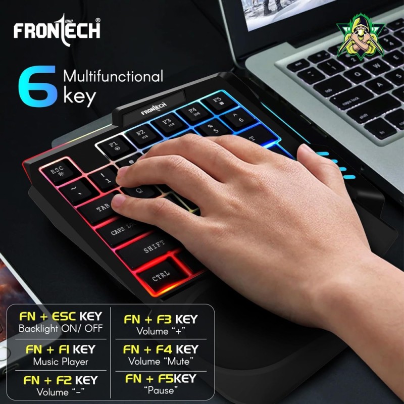 FRONTECH Dragon Fox Gaming Keyboard KB-0008P 35 Anti-Ghosting Keys Rainbow Backlit Black