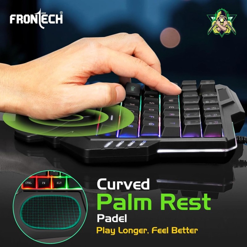 FRONTECH Dragon Fox Gaming Keyboard KB-0008P 35 Anti-Ghosting Keys Rainbow Backlit Black