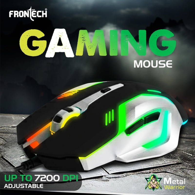 Frontech Gaming Combo KB-0009B Rainbow Backlit Keyboard and Mouse Black