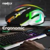 Frontech Gaming Combo KB-0009B Rainbow Backlit Keyboard and Mouse Black