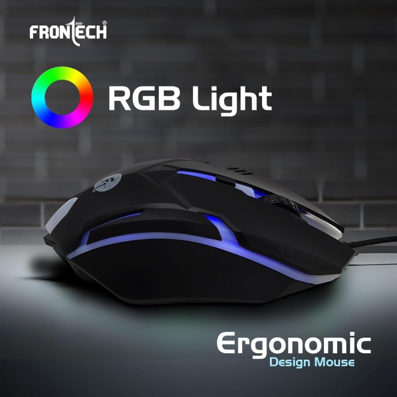 Frontech Gaming Keyboard and Mouse Combo KB-0039P RGB Backlit Black Grey