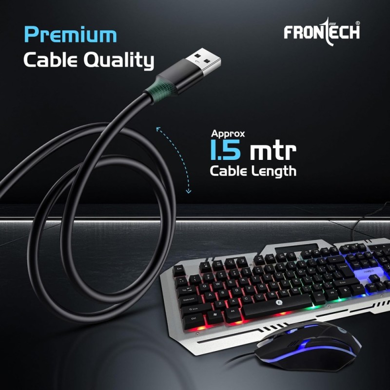 Frontech Gaming Keyboard and Mouse Combo KB-0039P RGB Backlit Black Grey
