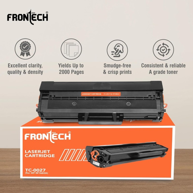 FRONTECH LaserJet Toner Cartridge TC-0027 Compatible with HP, Black