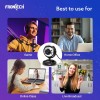 FRONTECH Webcam 2251 480P HD USB with Microphone and LED Light Black