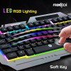 FRONTECH Wired Gaming Keyboard Mouse Combo KB-0039 104 Keys Ergonomic Design Black