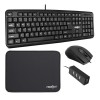 FRONTECH Wired Keyboard and Mouse Combo FT-1692P 104-Key Ergonomic Keyboard 1000 DPI Mouse Black
