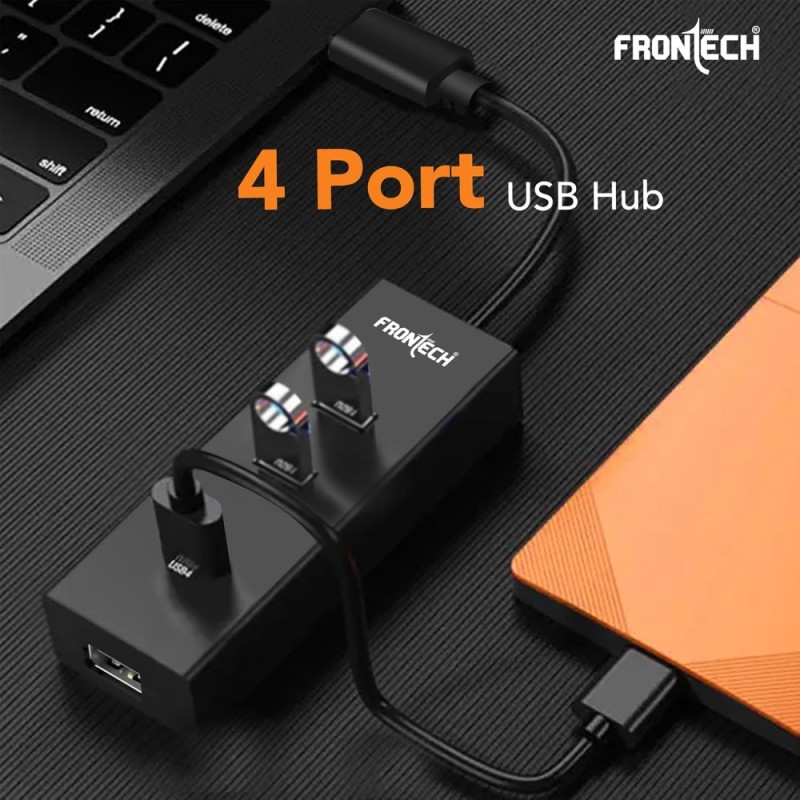 FRONTECH Wired Keyboard and Mouse Combo FT-1692P 104-Key Ergonomic Keyboard 1000 DPI Mouse Black