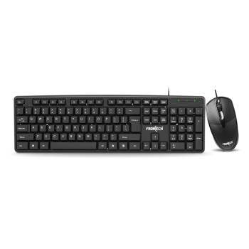 FRONTECH Wired Keyboard and Mouse Combo KB-0012 104 Keys Black