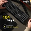 FRONTECH Wired Keyboard and Mouse Combo KB-0012 104 Keys Black
