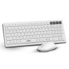 Frontech Wireless Rechargeable Keyboard & Mouse Combo FT-1602A 2.4 GHz & Bluetooth 5.0 White