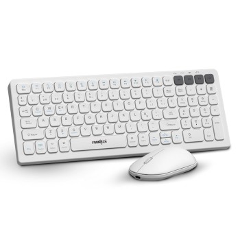 Frontech Wireless Rechargeable Keyboard & Mouse Combo FT-1602A 2.4 GHz & Bluetooth 5.0 White