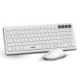 Frontech Wireless Rechargeable Keyboard & Mouse Combo FT-1602A 2.4 GHz & Bluetooth 5.0 White