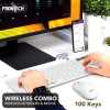 Frontech Wireless Rechargeable Keyboard & Mouse Combo FT-1602A 2.4 GHz & Bluetooth 5.0 White