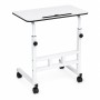 Generic Adjustable Sofa Side Table Trolly Table Height Adjustable 26-34 Inch White