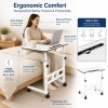 Generic Adjustable Sofa Side Table Trolly Table Height Adjustable 26-34 Inch White