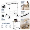 Generic Adjustable Sofa Side Table Trolly Table Height Adjustable 26-34 Inch White