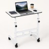 Generic Adjustable Sofa Side Table Trolly Table Height Adjustable 26-34 Inch White