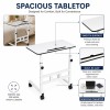 Generic Adjustable Sofa Side Table Trolly Table Height Adjustable 26-34 Inch White