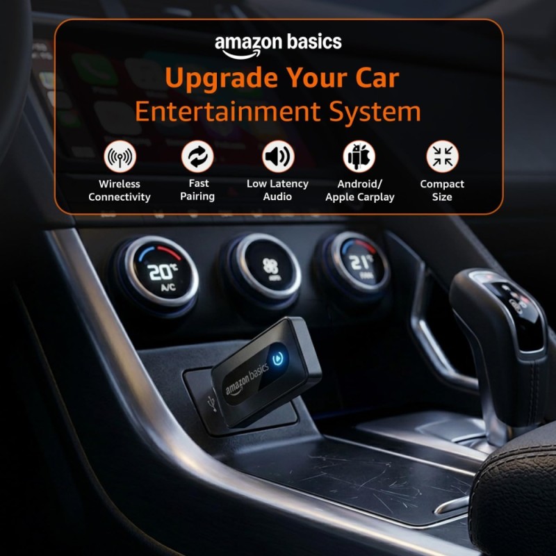 Generic Car Play Wireless Adapter for Android Auto/CarPlay Black