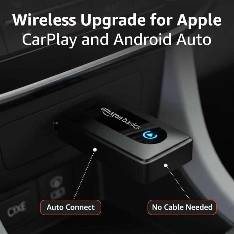 Generic Car Play Wireless Adapter for Android Auto/CarPlay Black
