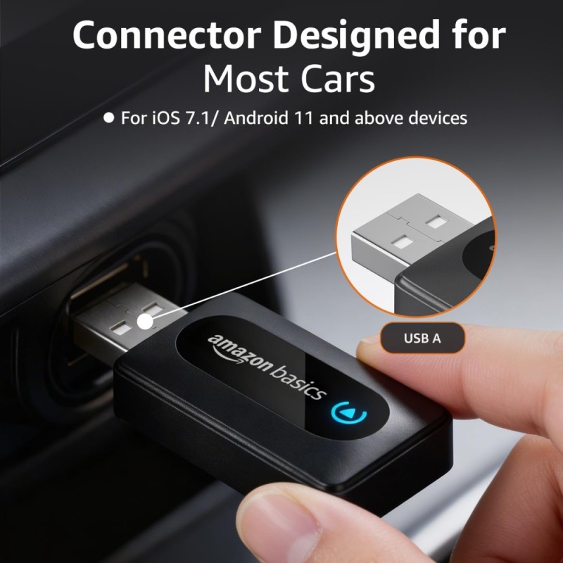 Generic Car Play Wireless Adapter for Android Auto/CarPlay Black