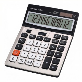 Generic Desktop Calculator AB-250 12-Digit LCD Dual Power Black