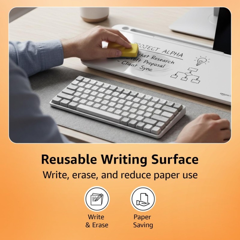 Generic Desktop Glass Whiteboard AB-GLASS-B-001 Tempered Glass Organizer