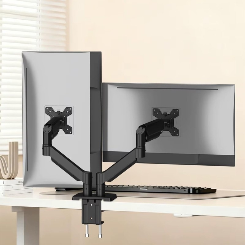 Generic Dual Monitor Arm AB-MS-05 Gas Spring Adjustable 13-32 inch Screens