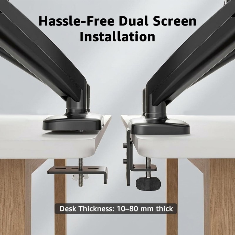 Generic Dual Monitor Arm AB-MS-05 Gas Spring Adjustable 13-32 inch Screens