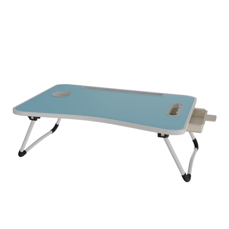 Generic Foldable Laptop Table SD_AB_LAPTABLE_BOOSTER_BLUE Engineered Wood 60L x 40W x 26H cm