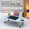 Generic Foldable Laptop Table SD_AB_LAPTABLE_BOOSTER_BLUE Engineered Wood 60L x 40W x 26H cm