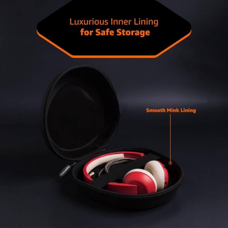 Generic Hard Shell EVA Headphone Carrying Case AB-Z33-BLK Portable Shockproof Water Repellent Black