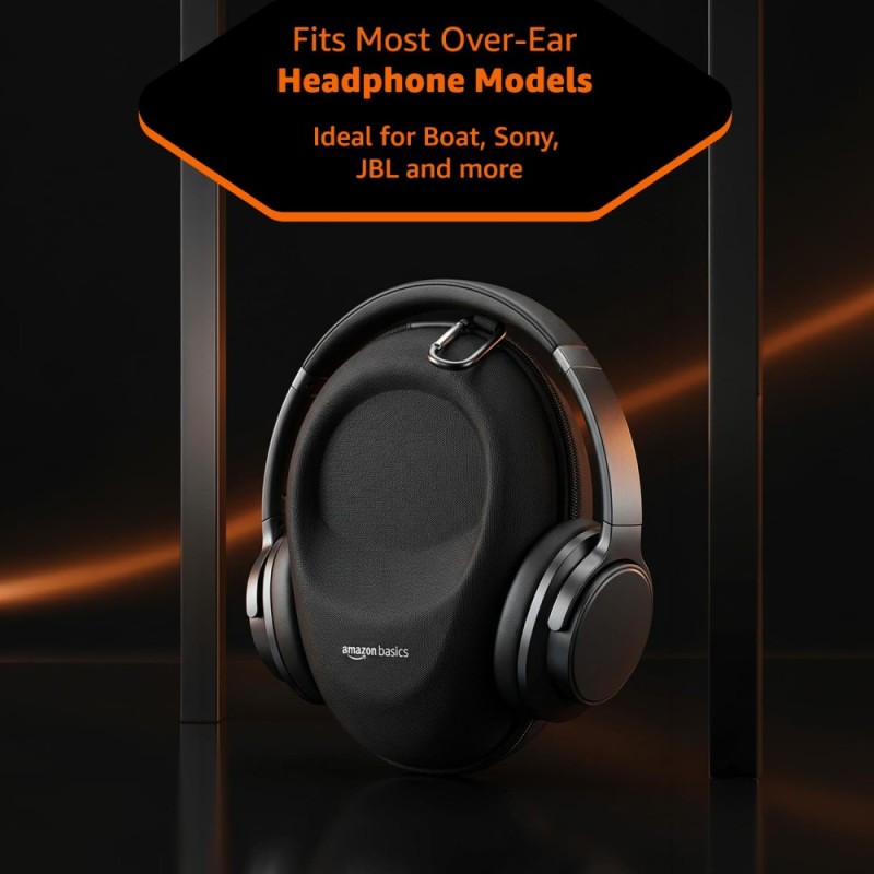 Generic Hard Shell EVA Headphone Carrying Case AB-Z33-BLK Portable Shockproof Water Repellent Black