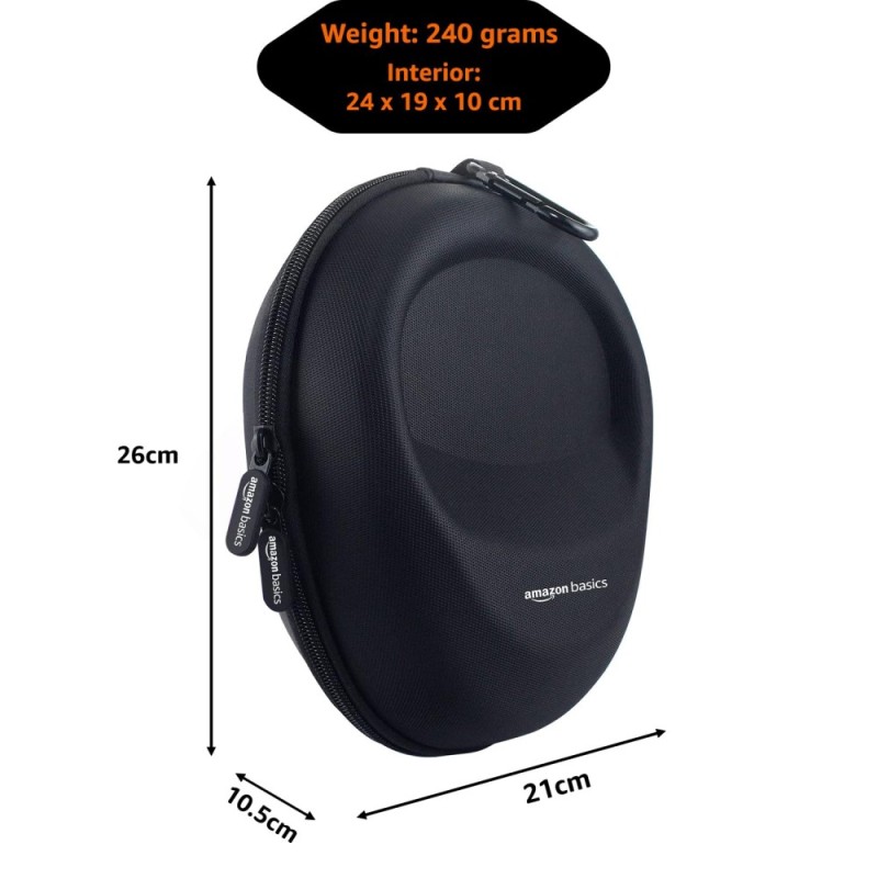 Generic Hard Shell EVA Headphone Carrying Case AB-Z33-BLK Portable Shockproof Water Repellent Black