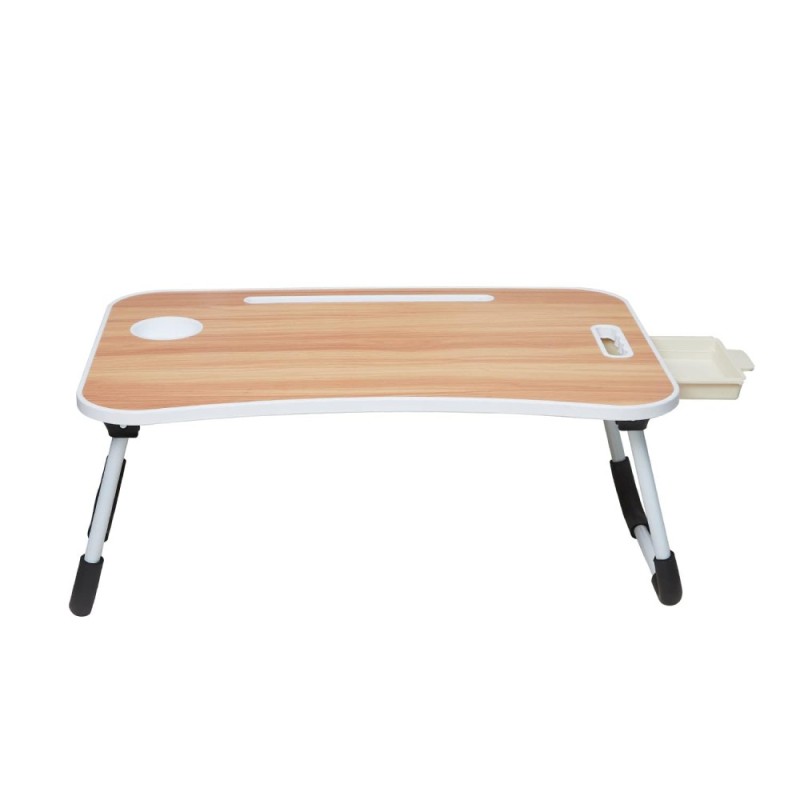 Generic Laptop Table SD_AB_LAPTABLE_BOOSTER_BROWN Foldable with Cup Holder and Tablet Groove, Brown