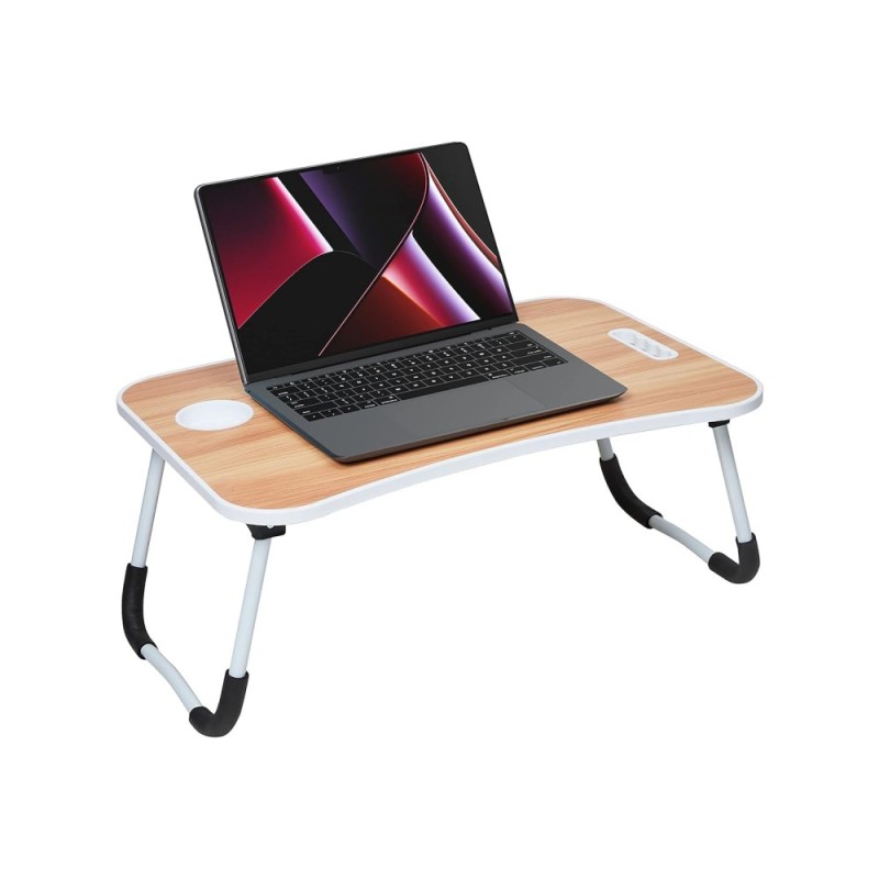 Generic Laptop Table SD_AB_LAPTABLE_BOOSTER_BROWN Foldable with Cup Holder and Tablet Groove, Brown