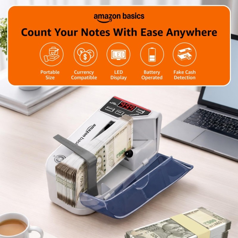 Generic Mini Note Counting Machine PA 007 UV/WM Function Auto-shutoff White