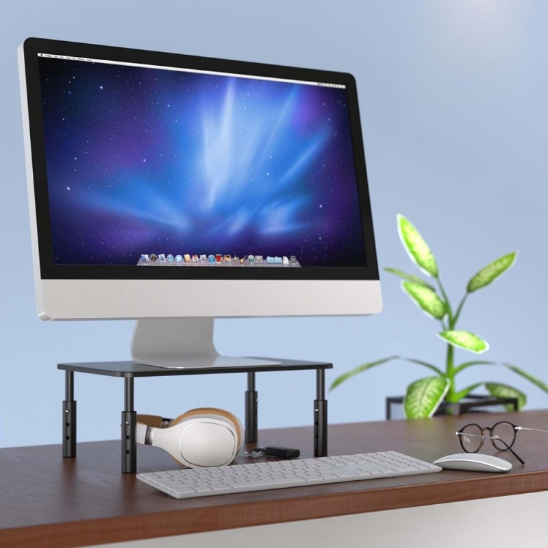 Generic Monitor Stand ABMONITRSET2BLK Height Adjustable Black