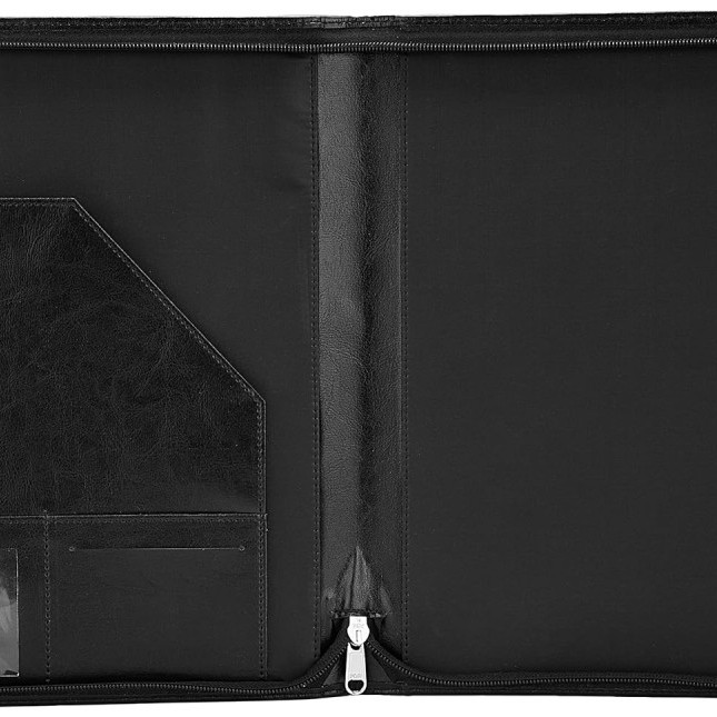 Generic Portfolio Folder AB-COICT2145 Black Leather A4 Zip Closure