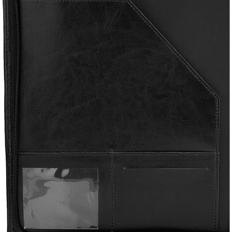 Generic Portfolio Folder AB-COICT2145 Black Leather A4 Zip Closure