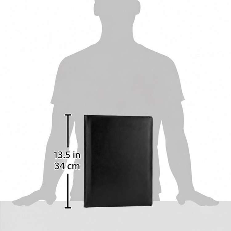 Generic Portfolio Folder AB-COICT2145 Black Leather A4 Zip Closure