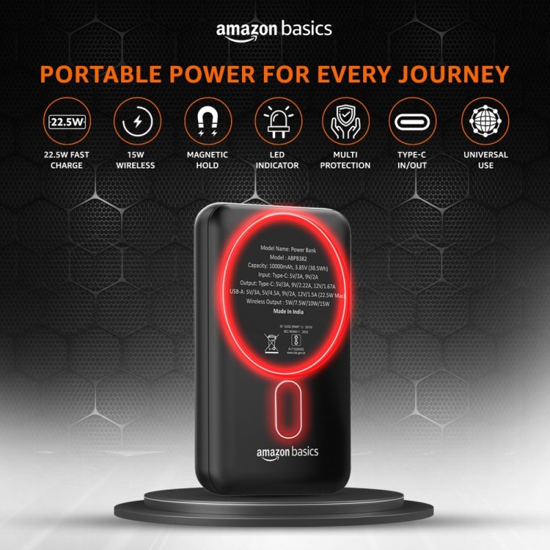 Generic Power Bank ABPB382 10000mAh 22.5W Fast Charging Black
