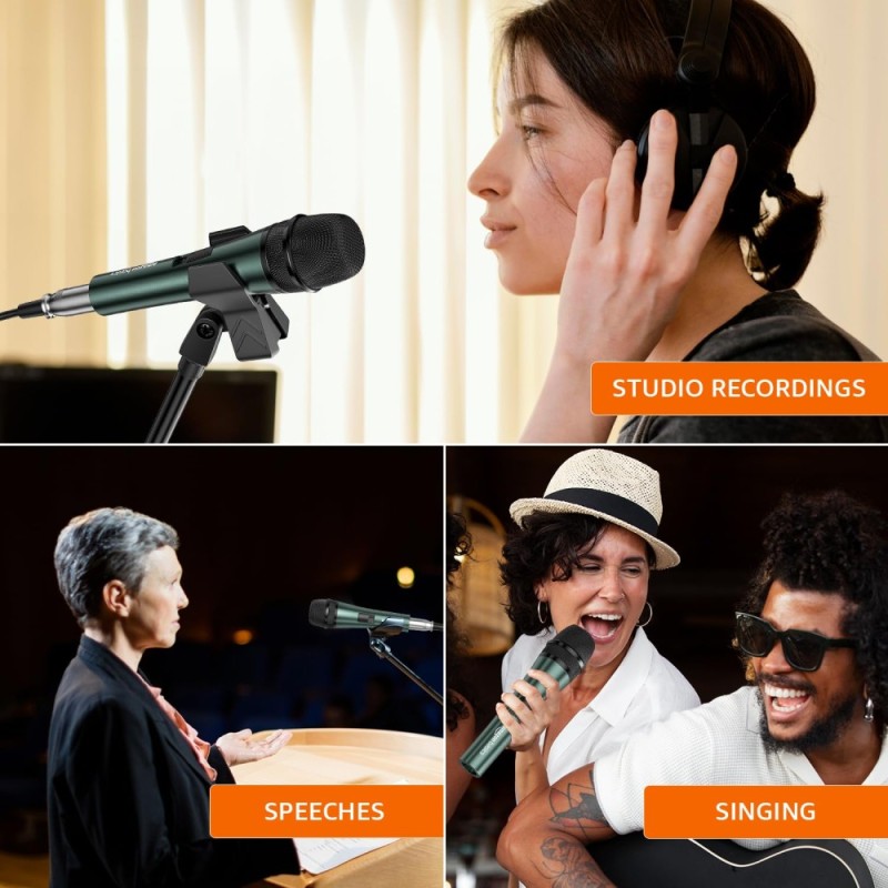 Generic Professional Microphone Super-Cardioid 40-18000 Hz Green