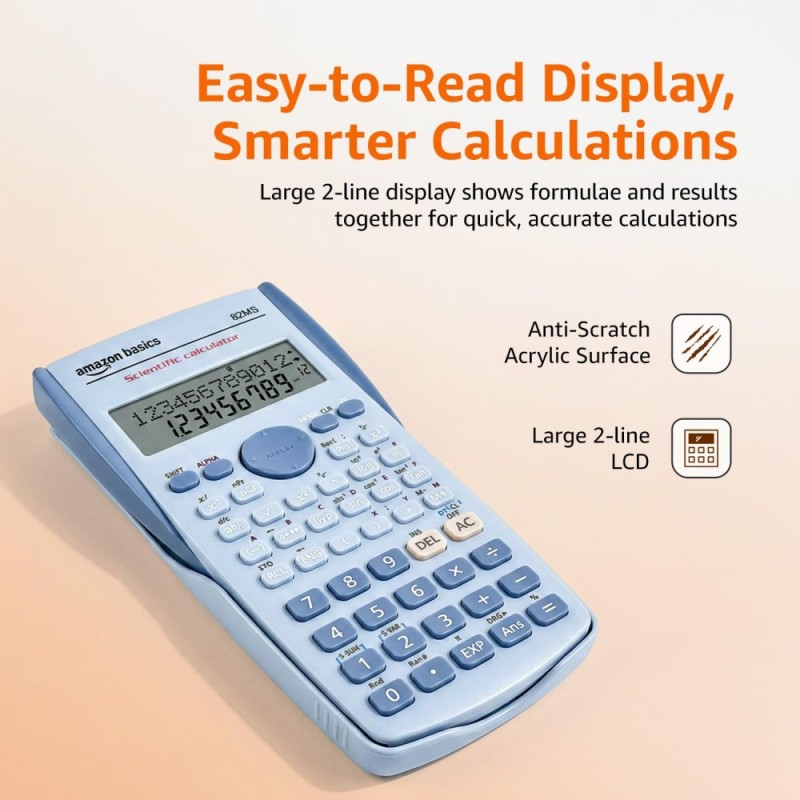 Generic Scientific Calculator AB82M 240 Functions 2-Line LCD Blue