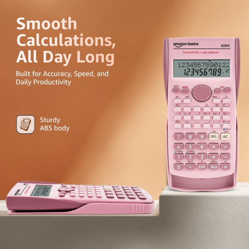 Generic Scientific Calculator AB82M PINK 240 Functions 2-Line Display