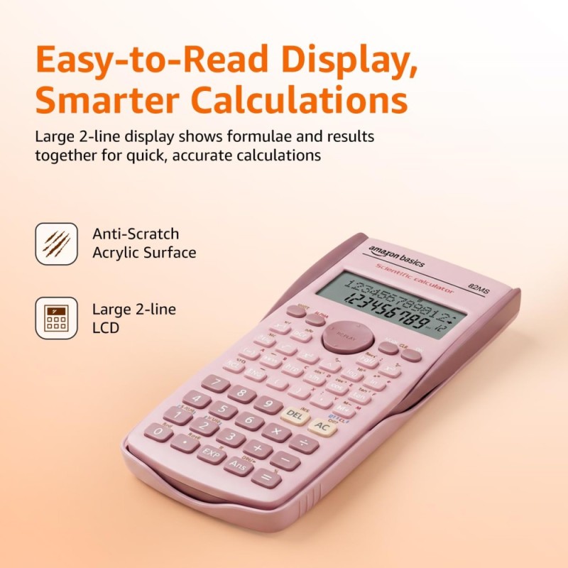 Generic Scientific Calculator AB82M PINK 240 Functions 2-Line Display